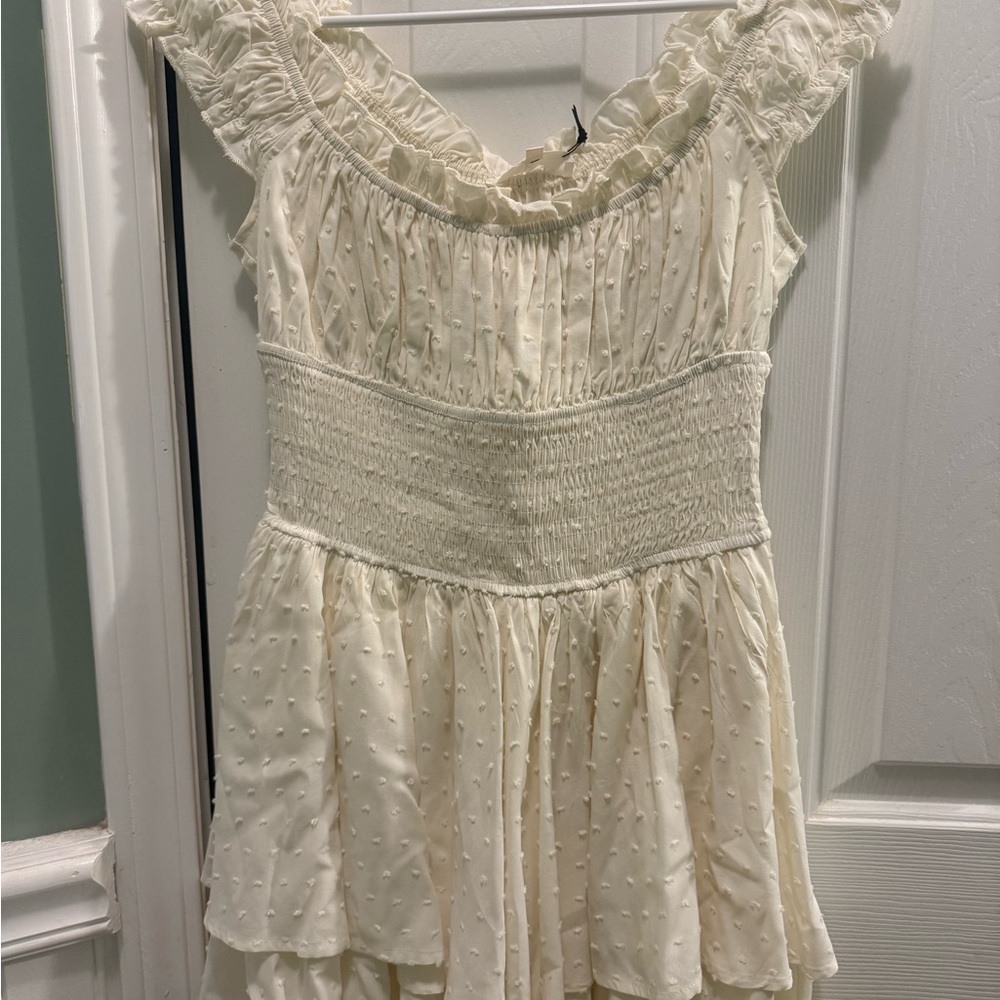 Cream Ruffled Romper